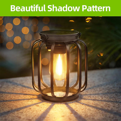 Solar LED Lantern Light – Retro Hanging Outdoor Waterproof Decor