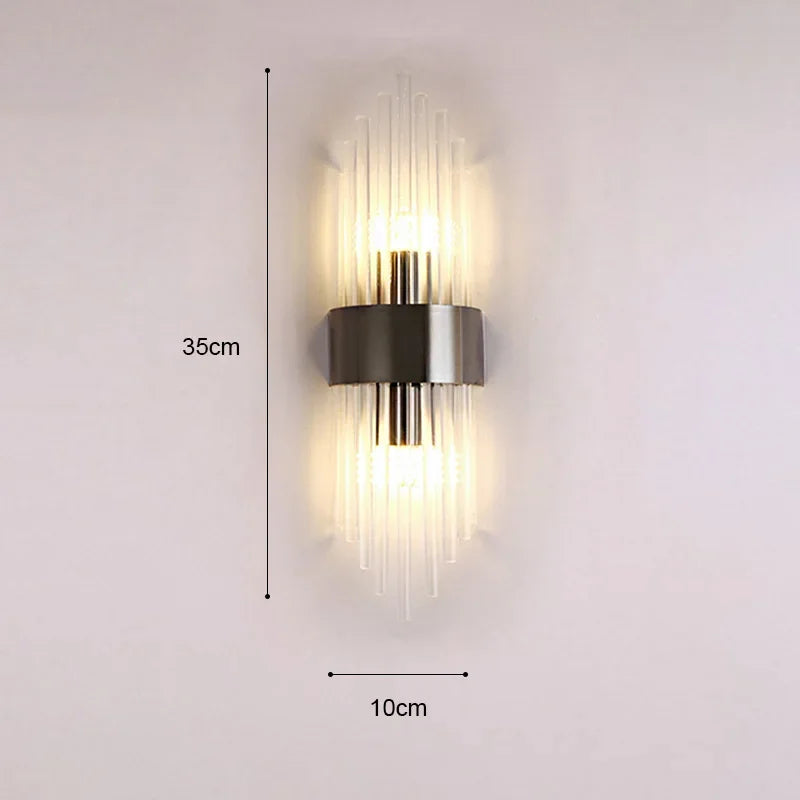 Luxury Gold Wall Lamp – Modern LED Sconce with Crystal Touch