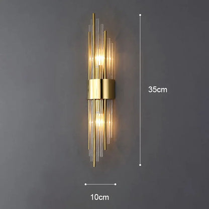 Luxury Gold Wall Lamp – Modern LED Sconce with Crystal Touch