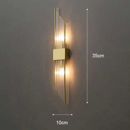 Luxury Gold Wall Lamp – Modern LED Sconce with Crystal Touch