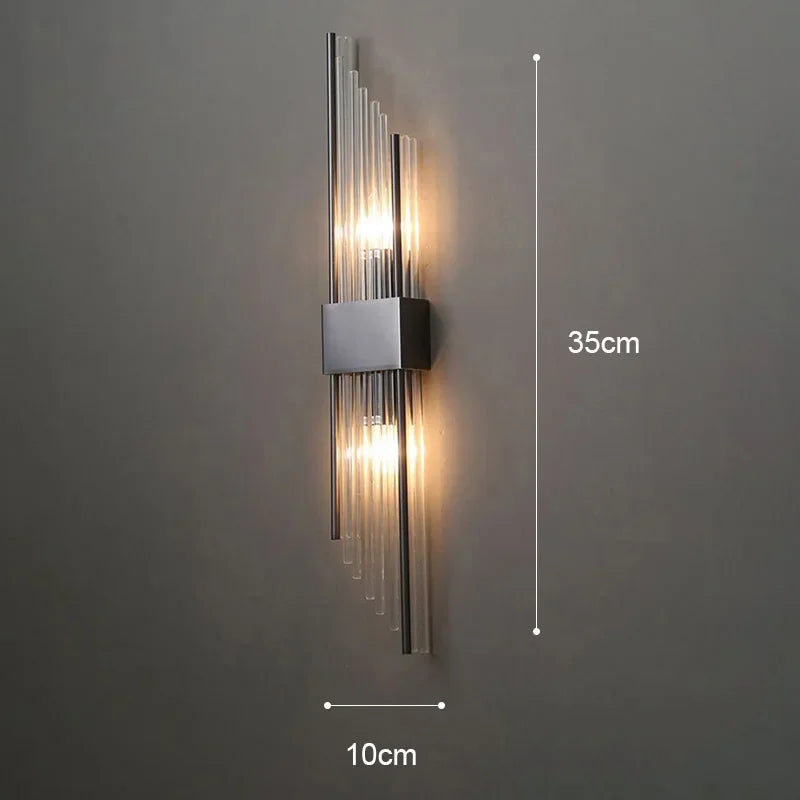 Luxury Gold Wall Lamp – Modern LED Sconce with Crystal Touch