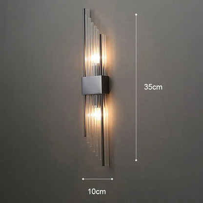 Luxury Gold Wall Lamp – Modern LED Sconce with Crystal Touch