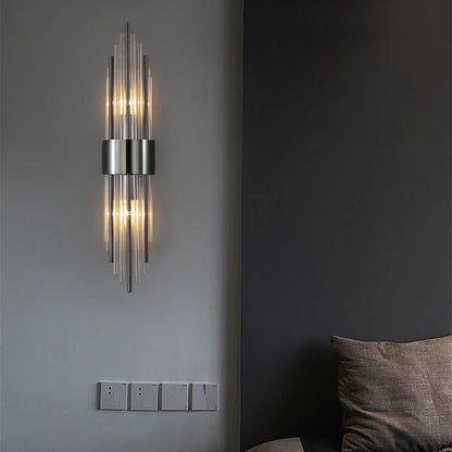 Luxury Gold Wall Lamp – Modern LED Sconce with Crystal Touch