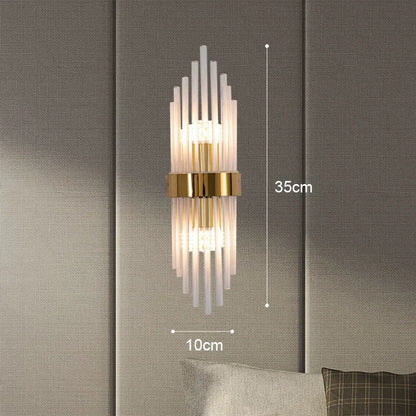 Luxury Gold Wall Lamp – Modern LED Sconce with Crystal Touch