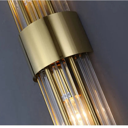 Luxury Gold Wall Lamp – Modern LED Sconce with Crystal Touch