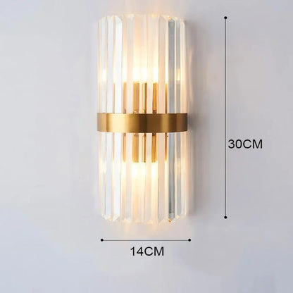 Luxury Gold Wall Lamp – Modern LED Sconce with Crystal Touch