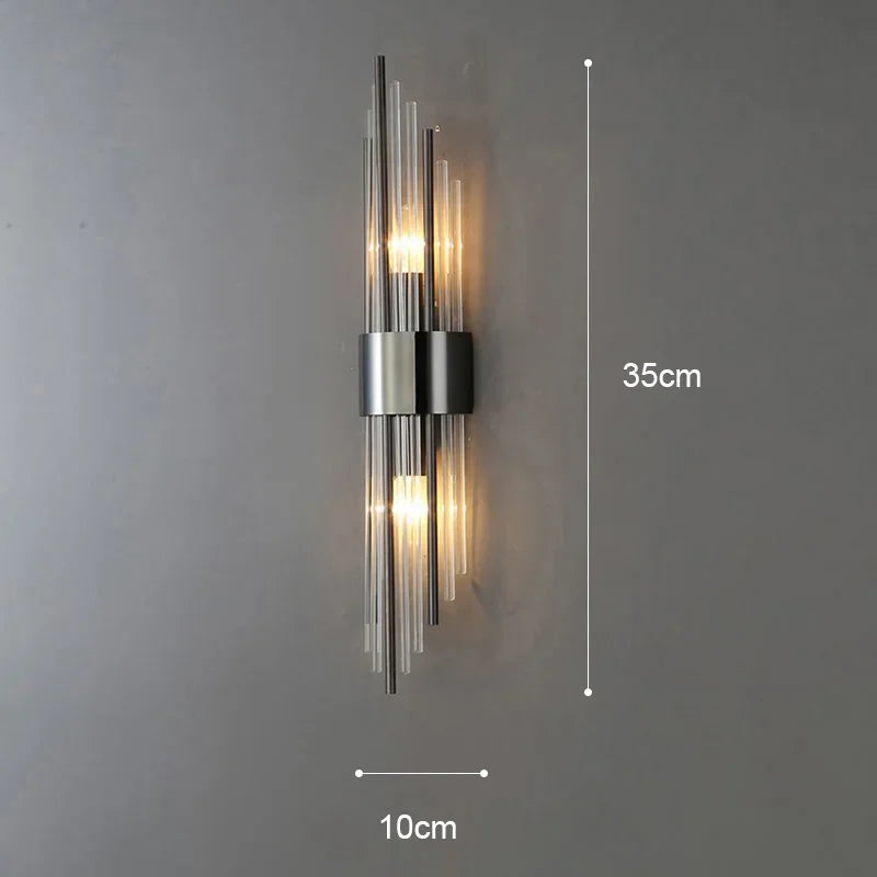 Luxury Gold Wall Lamp – Modern LED Sconce with Crystal Touch